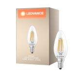 Ledvance Classic LED E14 Kerze Fadenlampe Klar 2.5W 470lm - 827 Extra Warmweiß | Dimmbar - Ersatz Für 40W