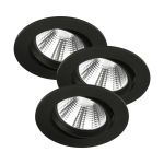 Mehrfachpackung 3x Nordlux Spot Fremont Metall Schwarz 4.5W 345lm 36D - 827 Extra Warmweiß | 85mm - IP23- Dimmbar