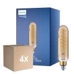 Mehrfachpackung 4x Philips Classic LED E27 Tubular Fadenlampe Gold 7W 470lm - 820 Extra Warmweiß | Ersatz für 40W