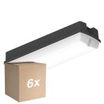 Mehrfachpackung 6x Ledvance Led-Wand- Und Deckenleuchte Compact Schwarz 8W 840lm - 830 Warmweiß | 356x115mm - IP65