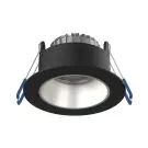 Noxion LED-Spot Ares Tief ring Schwarz 6W 540lm 927-940 3CCT - mit Innenring Silber | Ausschnitt 68mm