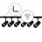 Bright Choice Komplettset 1-Phasen Rail L 1 x 1 Meter Schwarz | incl. 6x Spot + GU10 2700K 3W Dimmbar + Abschlusskappe, Stromanschluss und L -Verbinder
