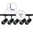Bright Choice Komplettset 1-Phasen Rail L 1 x 2 Meter Schwarz | incl. 5x Spot + GU10 2700K 3W Dimmbar + Abschlusskappe, Stromanschluss und L -Verbinder