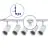 Bright Choice Komplettset 1-Phasen Rail L 1 x 1,5 Meter Weiß | incl. 5x Spot + GU10 2700K 3W Dimmbar + Abschlusskappe, Stromanschluss und L -Verbinder