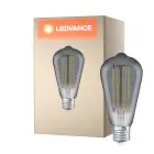 Ledvance Vintage 1906 LED E27 Edison Smoke 11W 500lm - 818 Extra Warmweiß | Dimmbar - Ersatz Für 42W