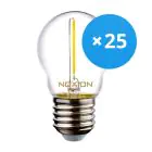 Mehrfachpackung 25x Noxion Lucent LED E27 Kugel Fadenlampe Klar 1.4W 136LM - 827 Extra Warmweiß | Ersatz für 15W
