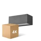 Mehrfachpackung 4x D'Lite Wandleuchte Bello Schwarz Up & Down 12W 850lm - 830 Warmweiß| IP54