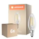 Mehrfachpackung 6x Osram Classic LED E14 Kerze Fadenlampe Klar 5.5W 806lm - 827 Extra Warmweiß | Dimmbar - Ersatz Für 60W