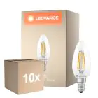Mehrfachpackung 10x Ledvance Classic LED E14 Kerze Fadenlampe Klar 3.4W 470lm - 827 Extra Warmweiß | Ersatz Für 40W