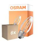 Mehrfachpackung 6x Osram Classic LED E27 Kerze Fadenlampe Klar 4.8W 470lm - 827 Extra Warmweiß | Dimmbar - Ersatz Für 40W
