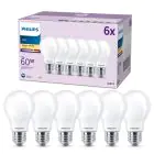 Mehrfachpackung 6x Philips Glühbirne LED E27 Birne Matt 7W 806lm - 827 Extra Warmweiß