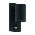 Eglo Wandleuchte Riga 5 Stahl Schwarz 2W 250lm - 830 Warmweiß | IP44 - Bewegungssensor